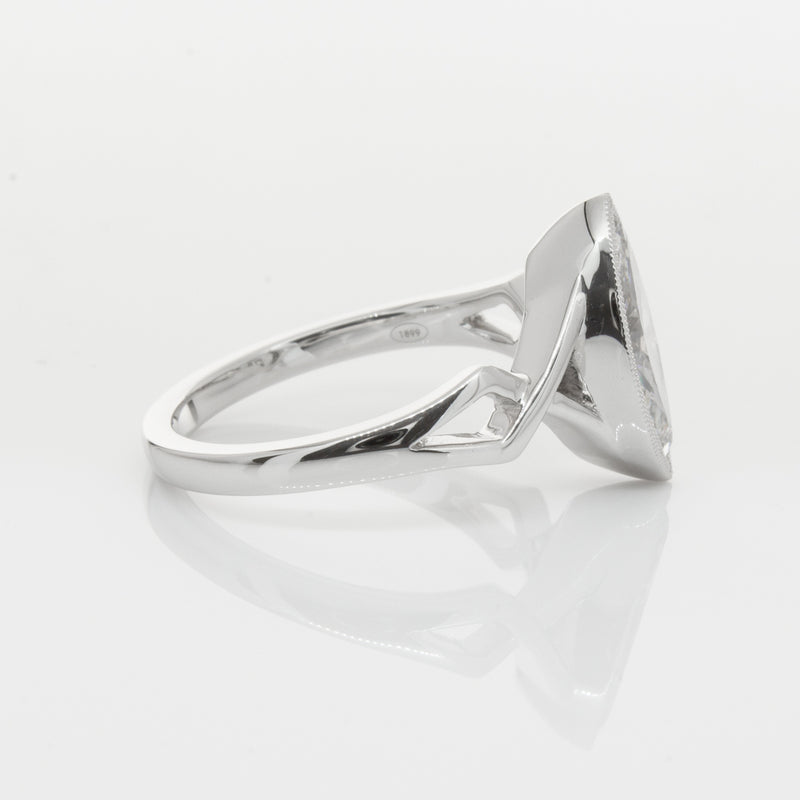 18ct White Gold Marquise Diamond Ring-Ring-Walker & Hall