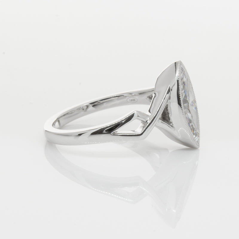 18ct White Gold Marquise Diamond Ring-Ring-Walker & Hall