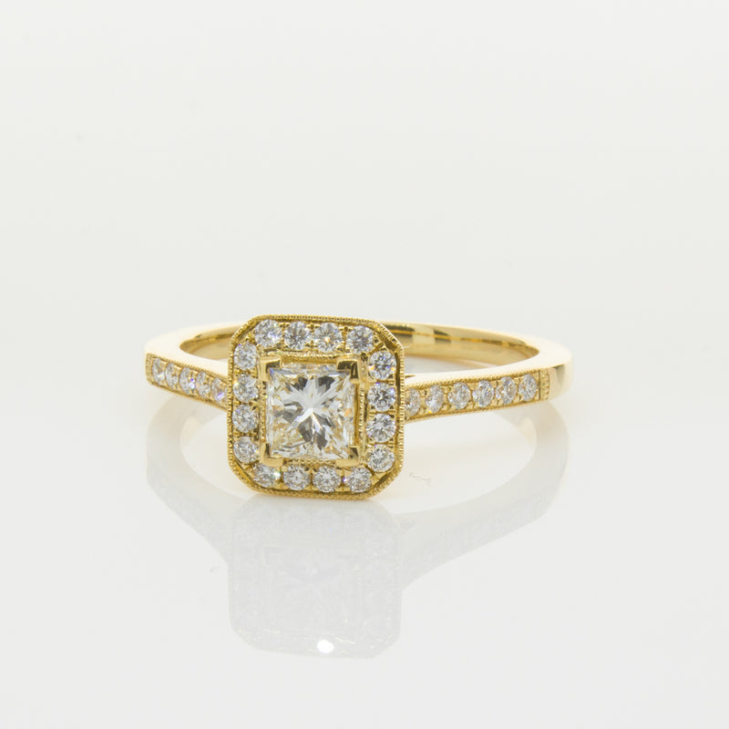 18ct Yellow Gold .50ct Princess Cut Diamond Mandalay Ring-Ring-Walker & Hall