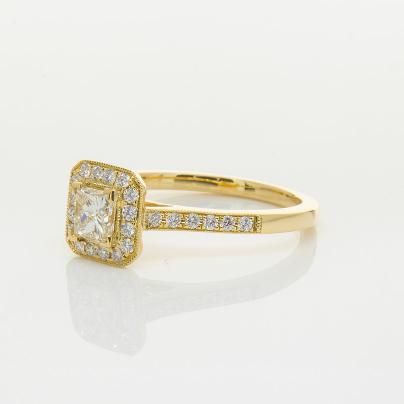 18ct Yellow Gold .50ct Princess Cut Diamond Mandalay Ring-Ring-Walker & Hall