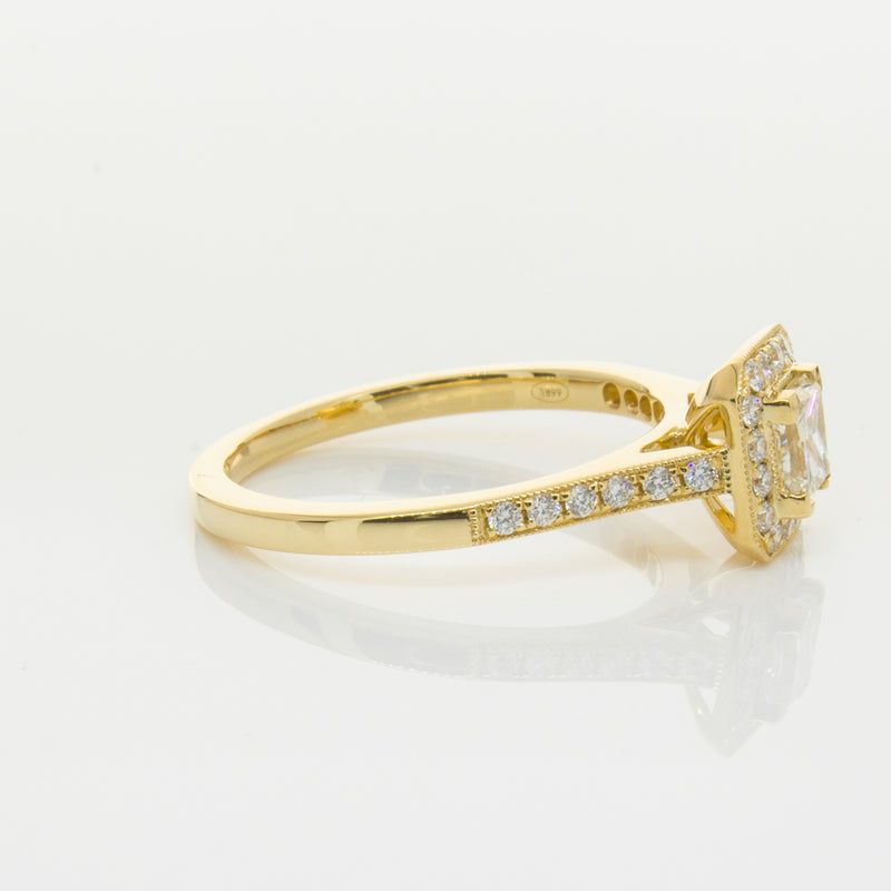 18ct Yellow Gold .50ct Princess Cut Diamond Mandalay Ring-Ring-Walker & Hall