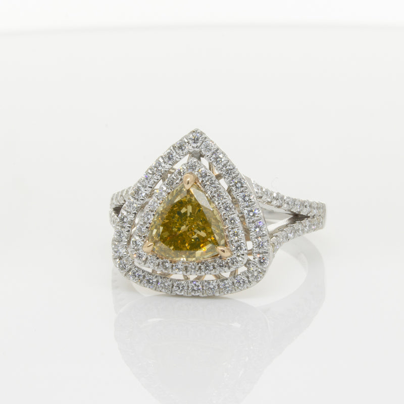 18ct White Gold Orange Diamond Ring-Ring-Walker & Hall