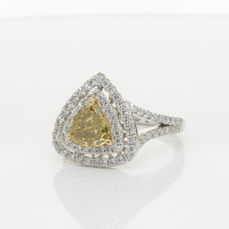 18ct White Gold Orange Diamond Ring-Ring-Walker & Hall