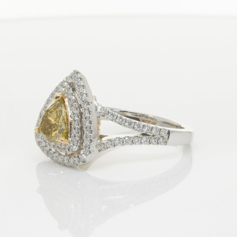 18ct White Gold Orange Diamond Ring-Ring-Walker & Hall