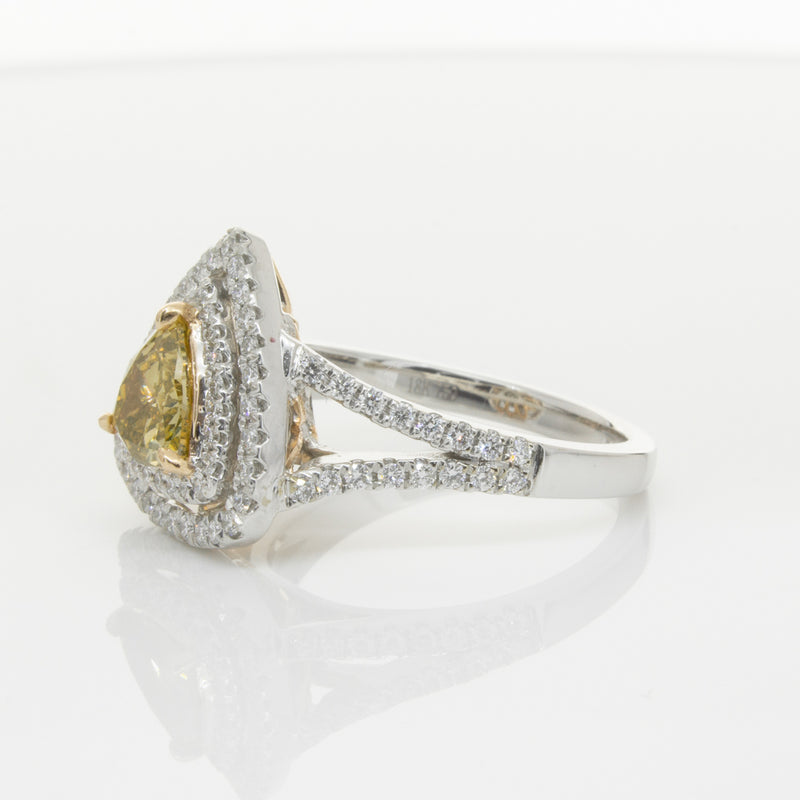 18ct White Gold Orange Diamond Ring-Ring-Walker & Hall