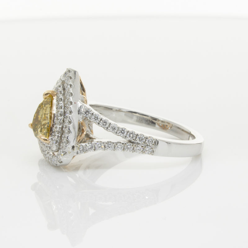 18ct White Gold Orange Diamond Ring-Ring-Walker & Hall