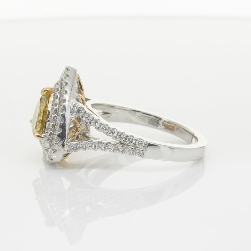 18ct White Gold Orange Diamond Ring-Ring-Walker & Hall