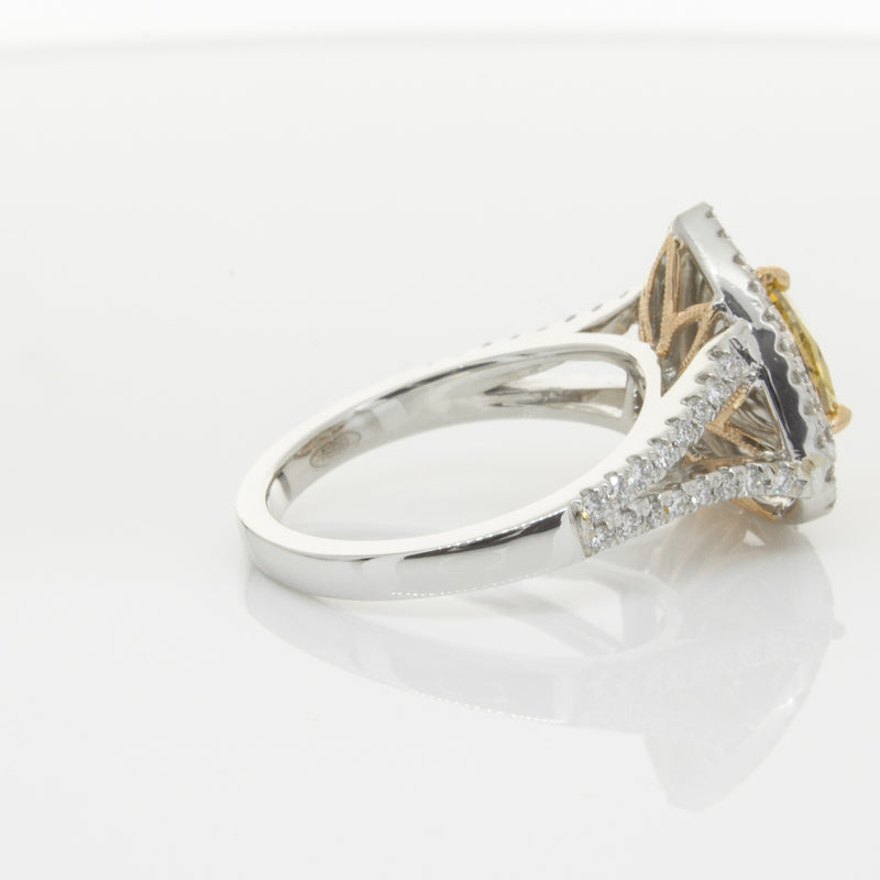 18ct White Gold Orange Diamond Ring-Ring-Walker & Hall