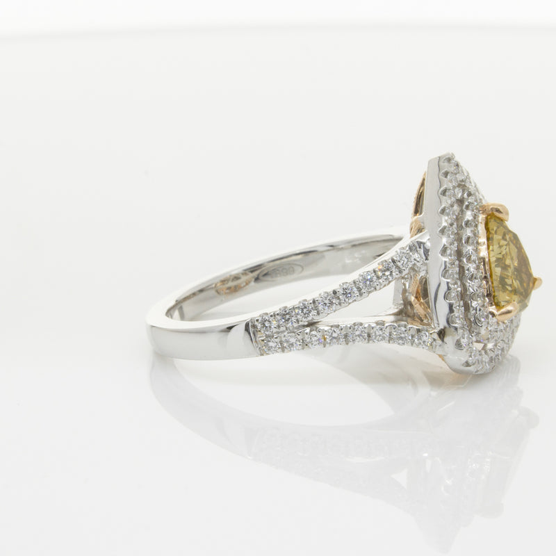 18ct White Gold Orange Diamond Ring-Ring-Walker & Hall