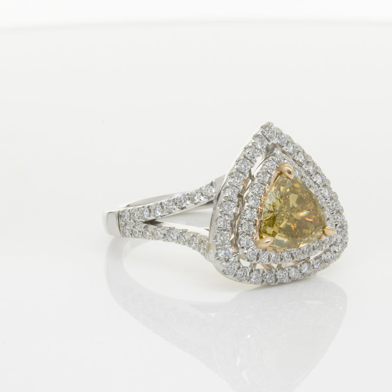 18ct White Gold Orange Diamond Ring-Ring-Walker & Hall