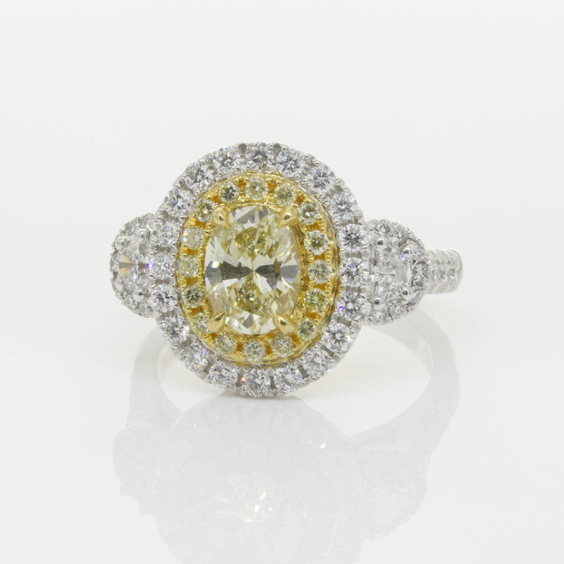 18ct White & Yellow Gold Yellow Diamond Ring-Ring-Walker & Hall