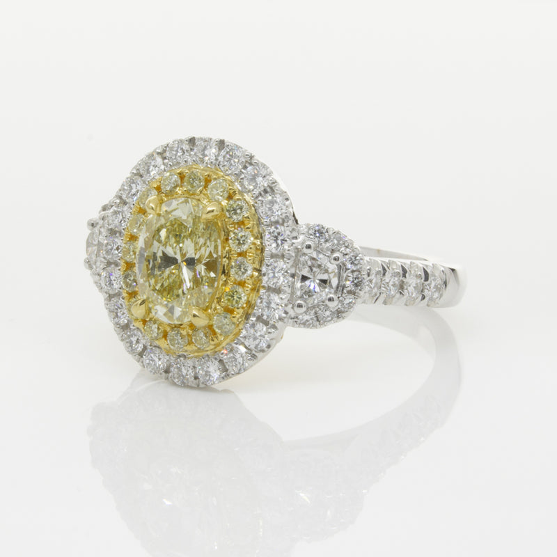 18ct White & Yellow Gold Yellow Diamond Ring-Ring-Walker & Hall