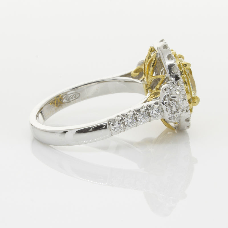 18ct White & Yellow Gold Yellow Diamond Ring-Ring-Walker & Hall