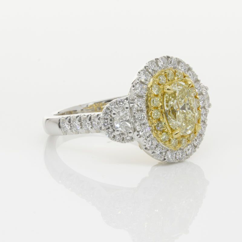 18ct White & Yellow Gold Yellow Diamond Ring-Ring-Walker & Hall