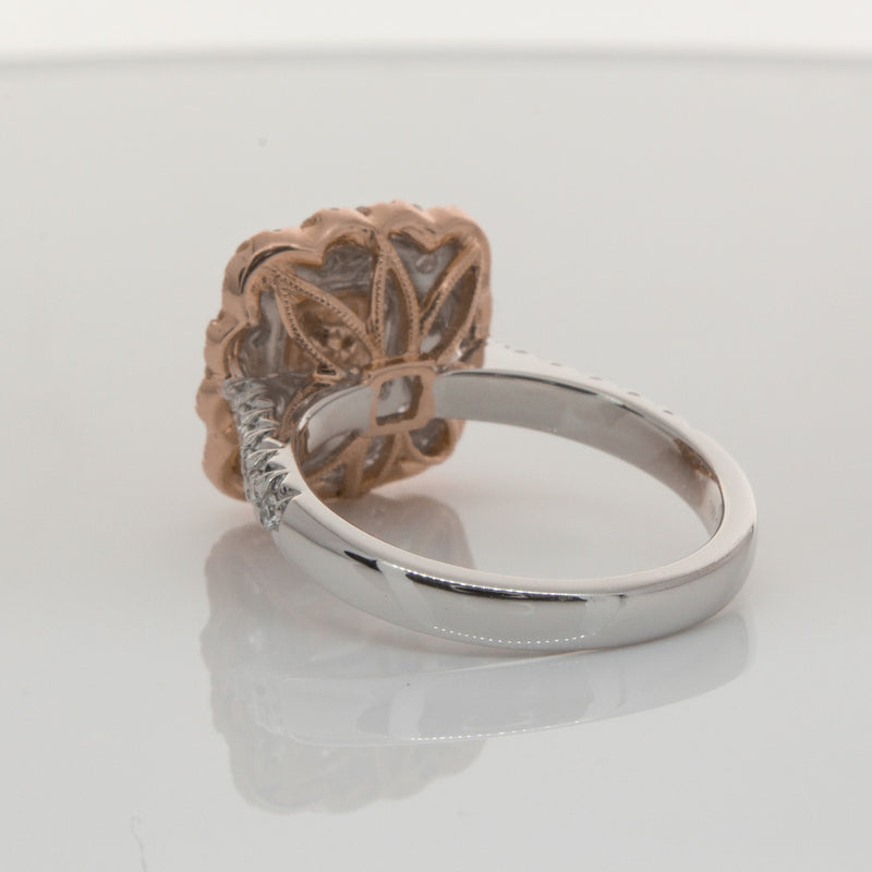 18ct White & Rose Gold Pink Diamond Ring-Ring-Walker & Hall