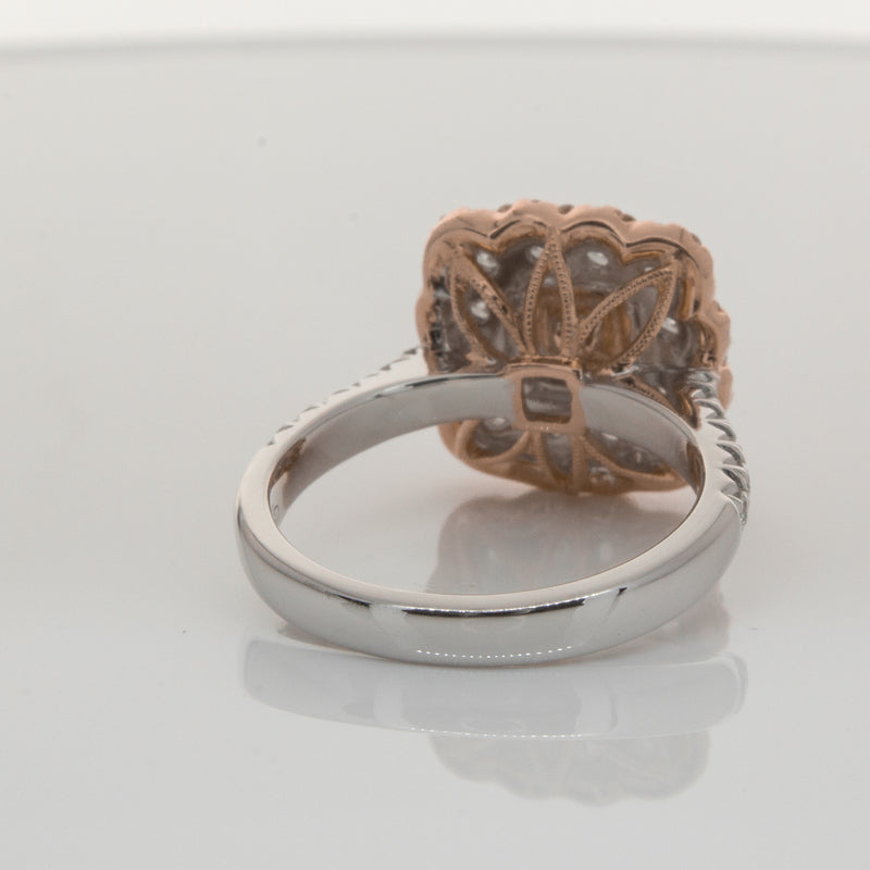 18ct White & Rose Gold Pink Diamond Ring-Ring-Walker & Hall