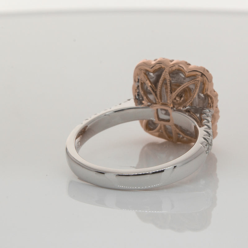 18ct White & Rose Gold Pink Diamond Ring-Ring-Walker & Hall