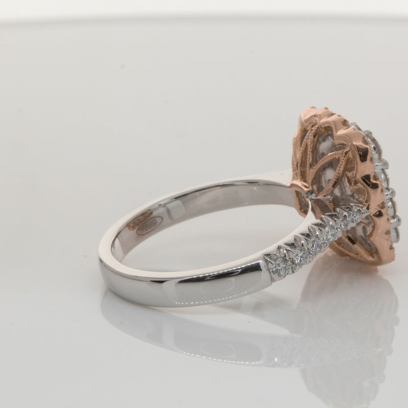 18ct White & Rose Gold Pink Diamond Ring-Ring-Walker & Hall