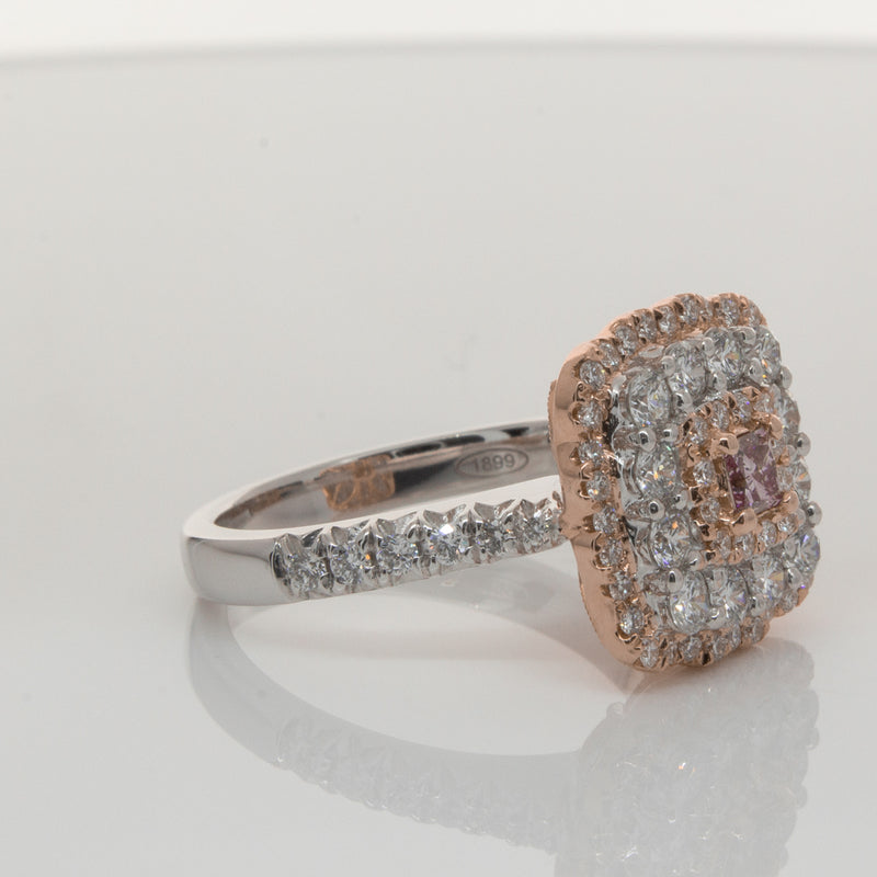 18ct White & Rose Gold Pink Diamond Ring-Ring-Walker & Hall