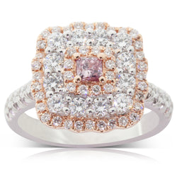 18ct White & Rose Gold .20ct Pink Diamond Ring - Walker & Hall