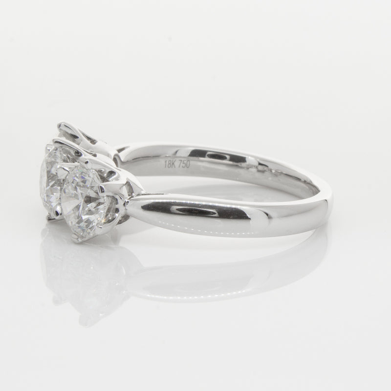 18ct White Gold 2.36ct Diamond Trilogy Ring-Ring-Walker & Hall