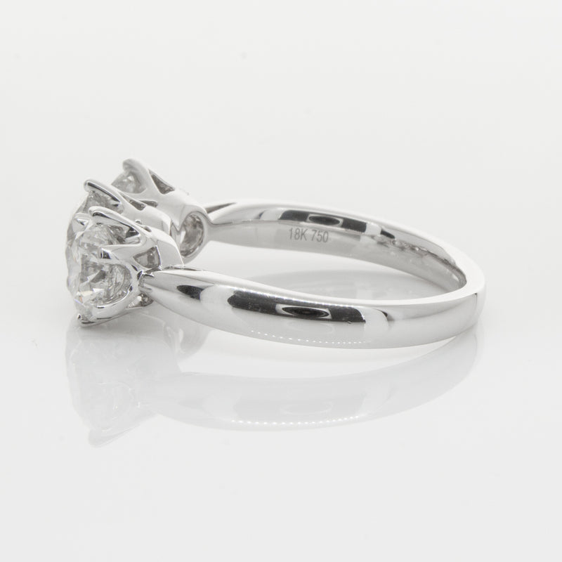 18ct White Gold 2.36ct Diamond Trilogy Ring-Ring-Walker & Hall