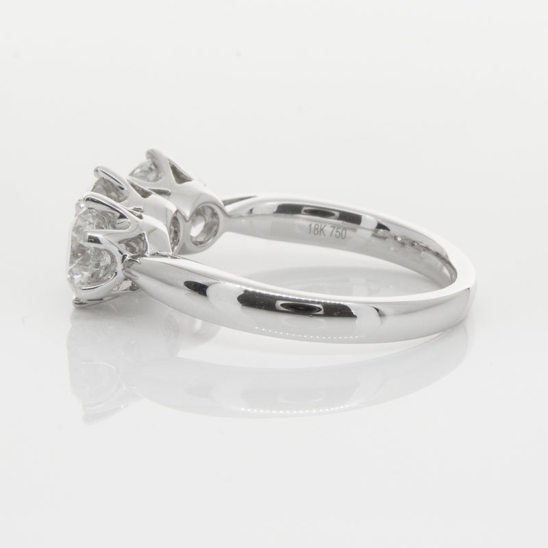 18ct White Gold 2.36ct Diamond Trilogy Ring-Ring-Walker & Hall