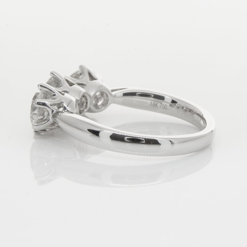 18ct White Gold 2.36ct Diamond Trilogy Ring-Ring-Walker & Hall