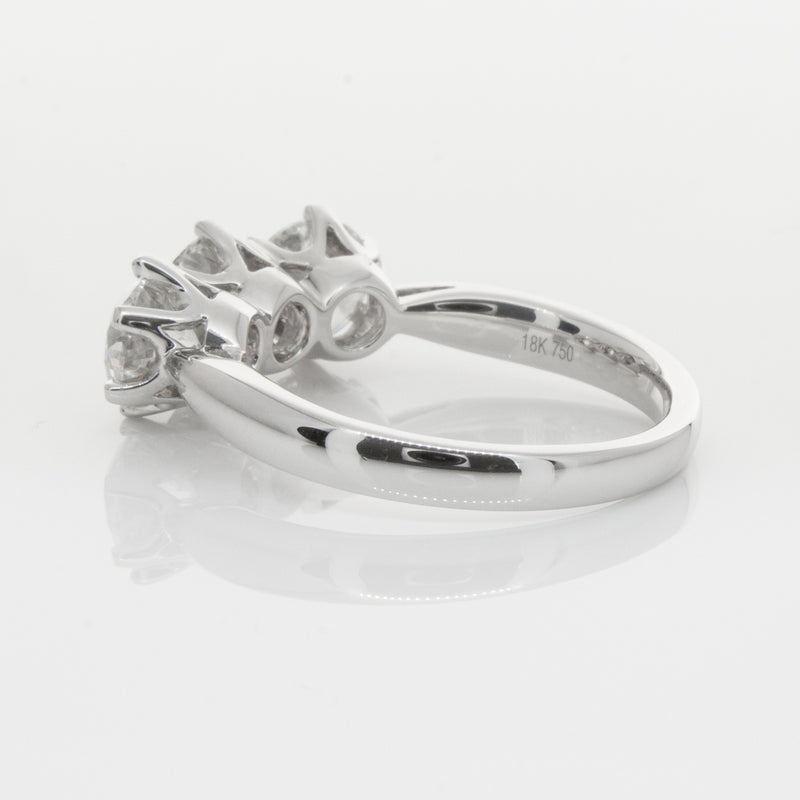 18ct White Gold 2.36ct Diamond Trilogy Ring-Ring-Walker & Hall