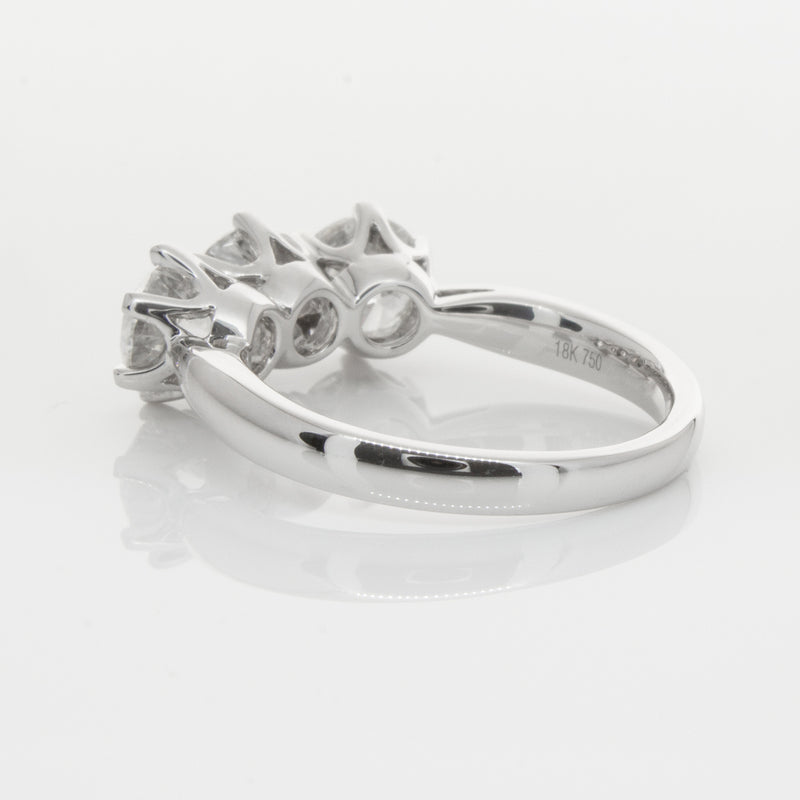 18ct White Gold 2.36ct Diamond Trilogy Ring-Ring-Walker & Hall