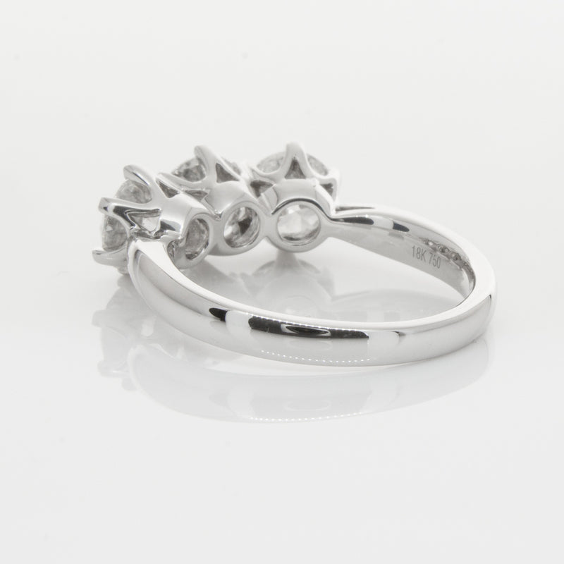 18ct White Gold 2.36ct Diamond Trilogy Ring-Ring-Walker & Hall