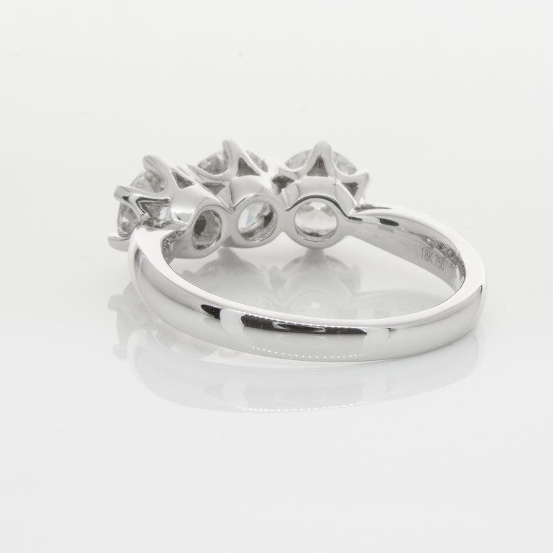 18ct White Gold 2.36ct Diamond Trilogy Ring-Ring-Walker & Hall