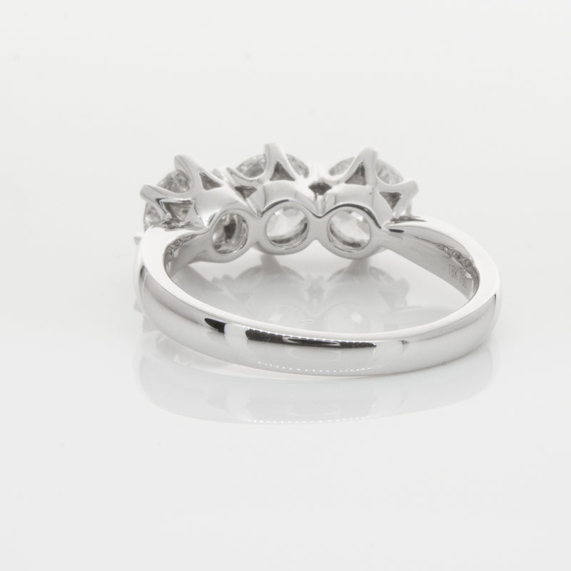18ct White Gold 2.36ct Diamond Trilogy Ring-Ring-Walker & Hall