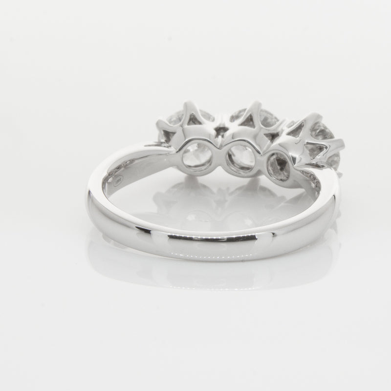 18ct White Gold 2.36ct Diamond Trilogy Ring-Ring-Walker & Hall