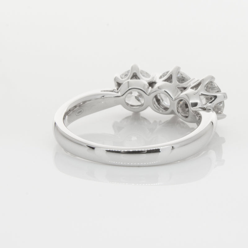 18ct White Gold 2.36ct Diamond Trilogy Ring-Ring-Walker & Hall