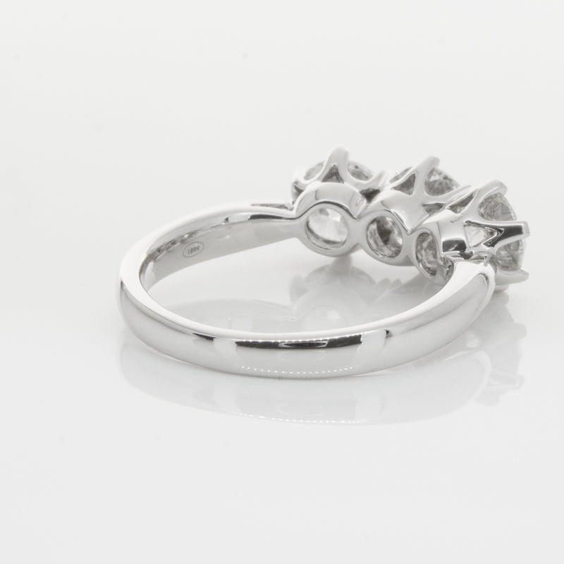 18ct White Gold 2.36ct Diamond Trilogy Ring-Ring-Walker & Hall