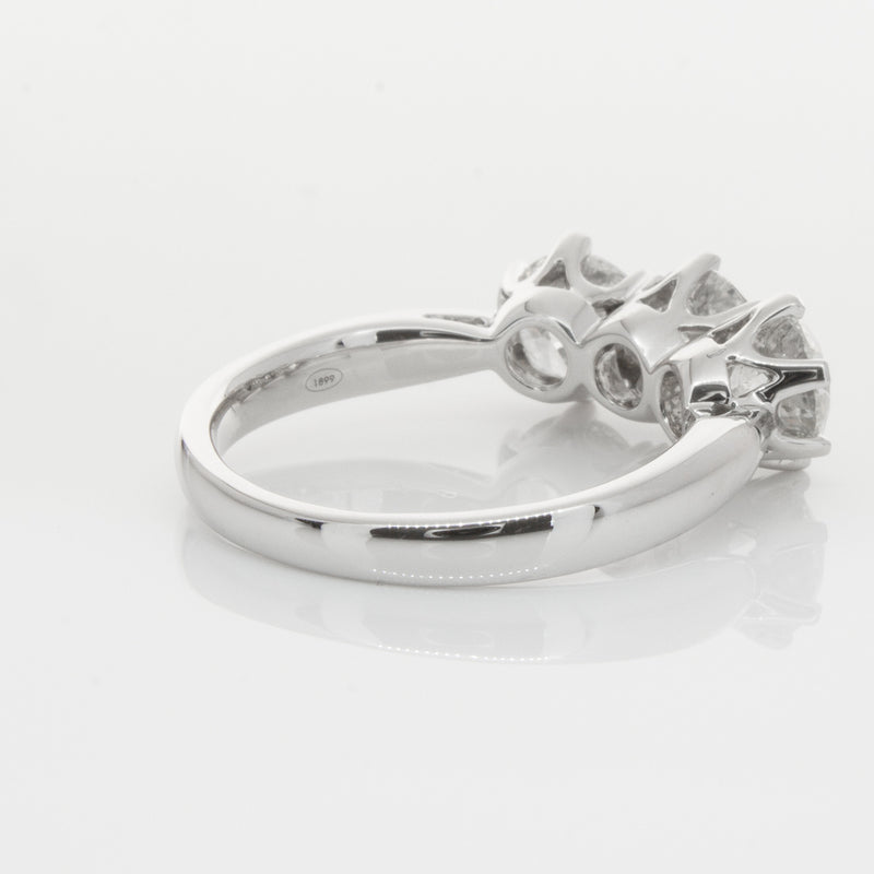 18ct White Gold 2.36ct Diamond Trilogy Ring-Ring-Walker & Hall