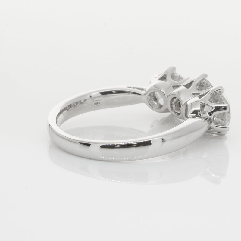 18ct White Gold 2.36ct Diamond Trilogy Ring-Ring-Walker & Hall