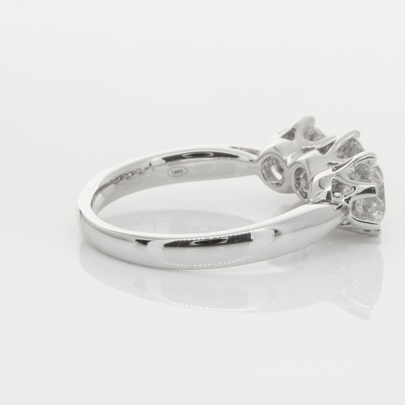 18ct White Gold 2.36ct Diamond Trilogy Ring-Ring-Walker & Hall