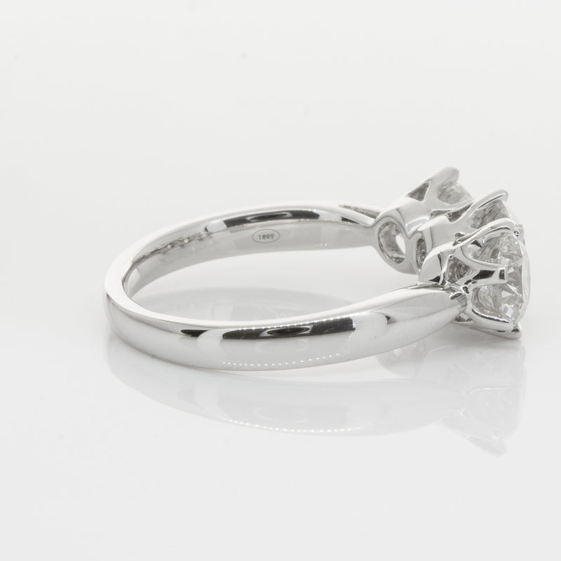 18ct White Gold 2.36ct Diamond Trilogy Ring-Ring-Walker & Hall