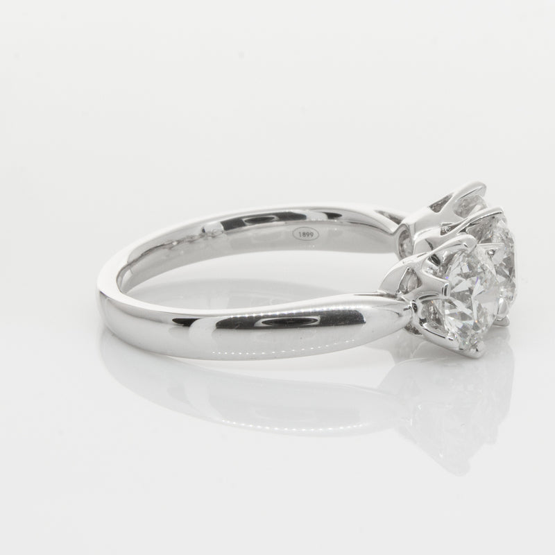 18ct White Gold 2.36ct Diamond Trilogy Ring-Ring-Walker & Hall