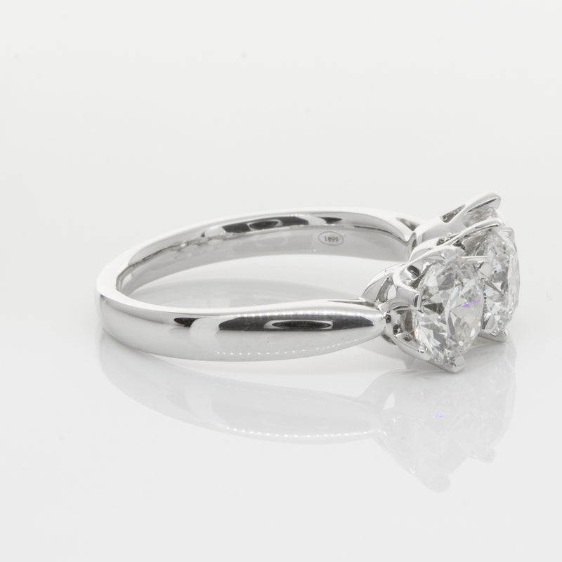18ct White Gold 2.36ct Diamond Trilogy Ring-Ring-Walker & Hall