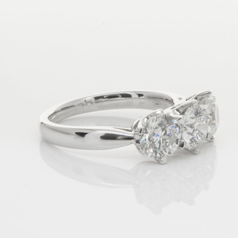 18ct White Gold 2.36ct Diamond Trilogy Ring-Ring-Walker & Hall