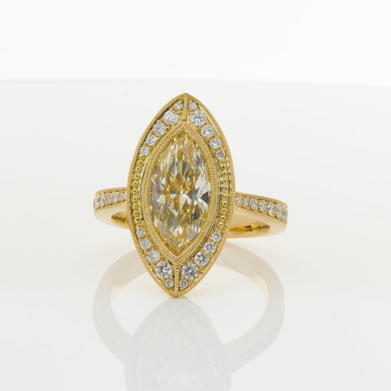 18ct Yellow Gold Yellow Diamond Ring-Ring-Walker & Hall