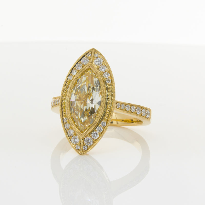 18ct Yellow Gold Yellow Diamond Ring-Ring-Walker & Hall