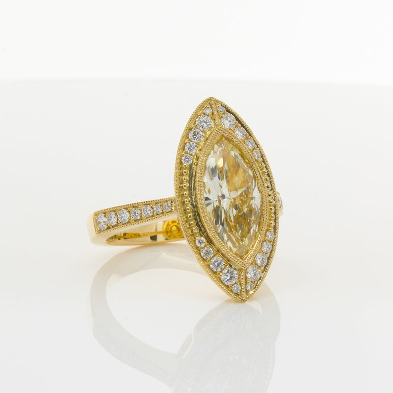 18ct Yellow Gold Yellow Diamond Ring-Ring-Walker & Hall