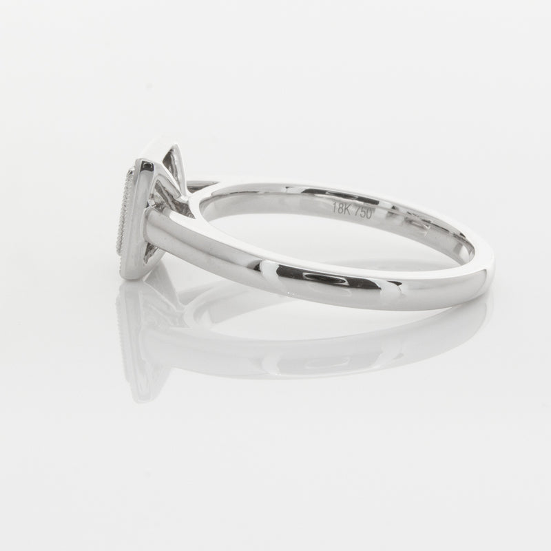 18ct White Gold .52ct Princess Cut Diamond Windsor Ring-Ring-Walker & Hall