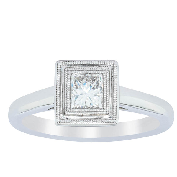 18ct White Gold .52ct Diamond Windsor Ring - Ring - Walker & Hall