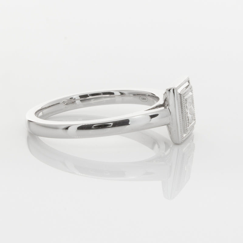 18ct White Gold .52ct Princess Cut Diamond Windsor Ring-Ring-Walker & Hall