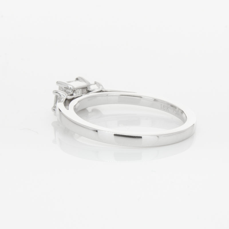 18ct White Gold .46ct Emerald Cut Diamond Olympus Ring-Ring-Walker & Hall